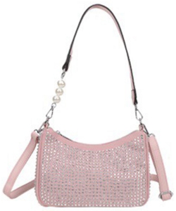 Bling bag with exchangeable pearl strap ZS-9034 PINK